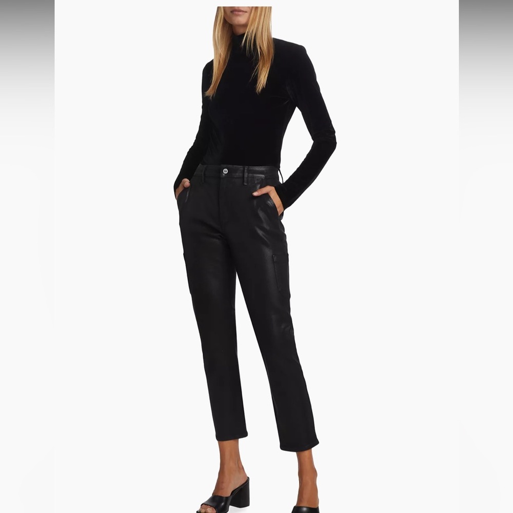 Paige Jolie Coated Straight-Leg Crop Pants size 30 - Picture 2 of 16